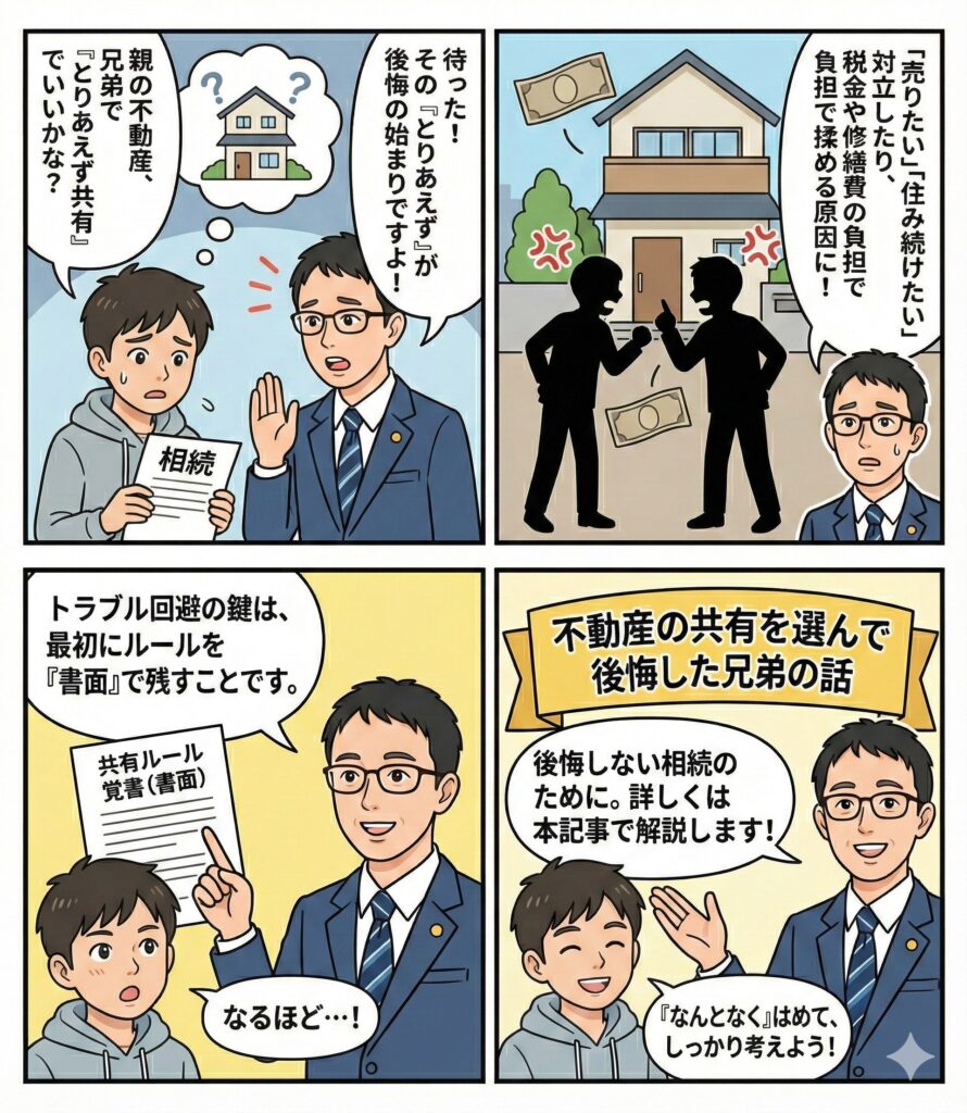 不動産の共有を選んで後悔した兄弟の話