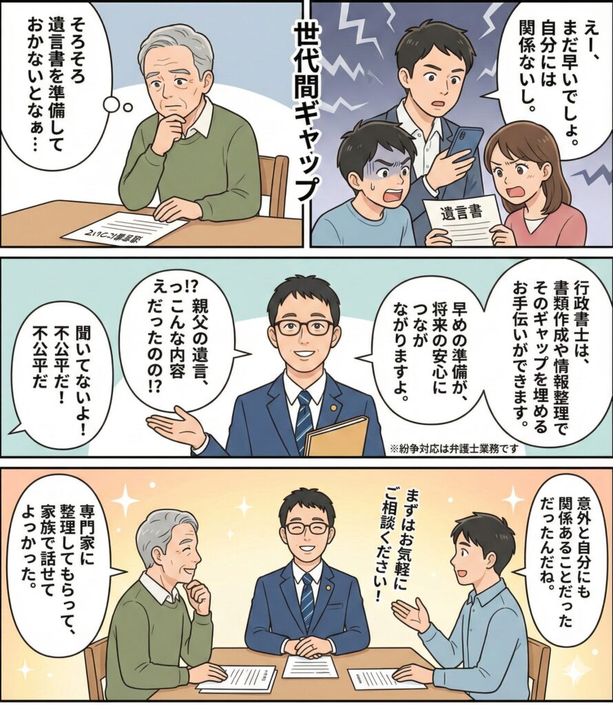 遺言書ニーズから見る世代間ギャップ