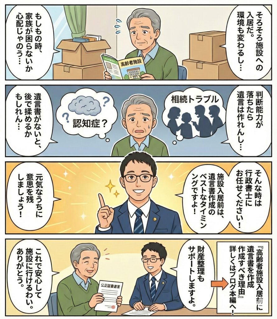 高齢者施設入居前に遺言書を作成すべき理由