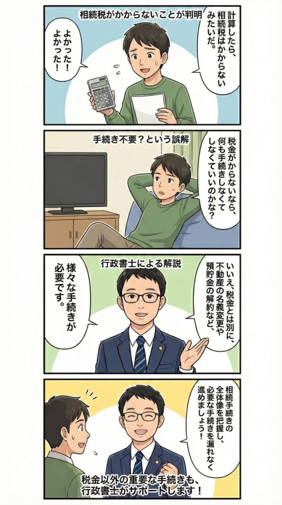 相続税がかからない場合でも手続きは必要ですか
